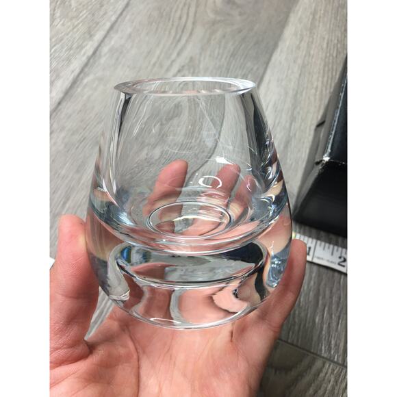 Jeff Leatham Transparent Art Glass Glassware Drinkware Egg Shaped With Box - Picture 3 of 5